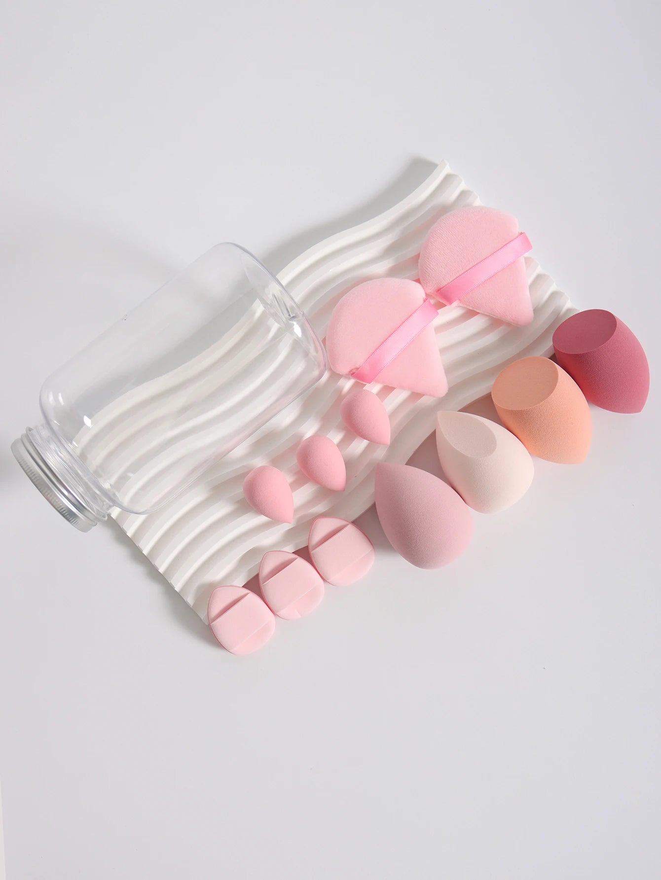 Makeup Sponge Set – 12 Piece Latex Free Sponges with Storage Jar for Wet Dry Use - ZOOMNSTORE