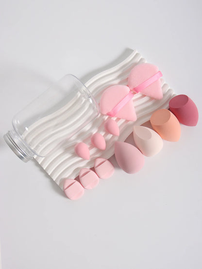 Makeup Sponge Set – 12 Piece Latex Free Sponges with Storage Jar for Wet Dry Use - ZOOMNSTORE