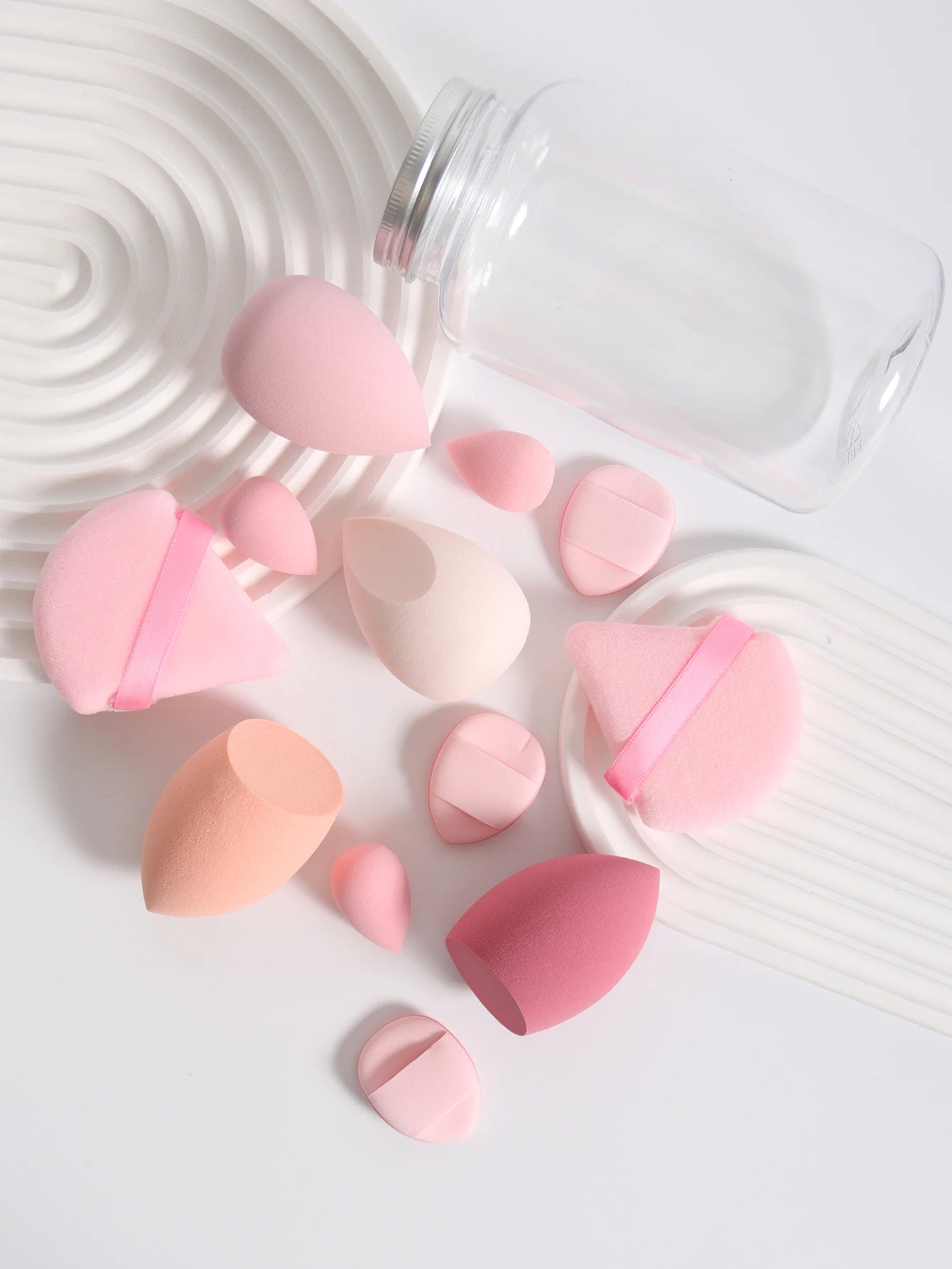 Makeup Sponge Set – 12 Piece Latex Free Sponges with Storage Jar for Wet Dry Use - ZOOMNSTORE