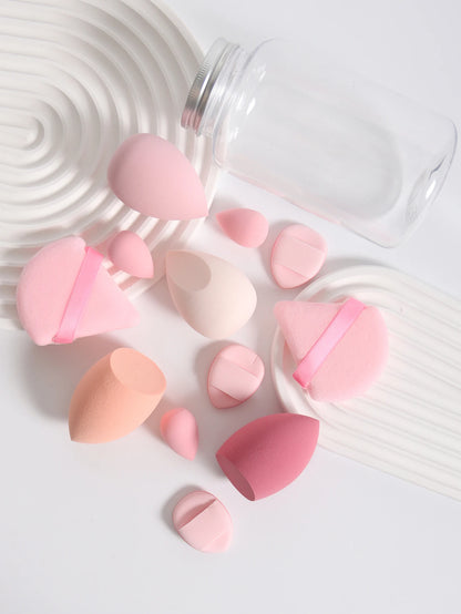 Makeup Sponge Set – 12 Piece Latex Free Sponges with Storage Jar for Wet Dry Use - ZOOMNSTORE