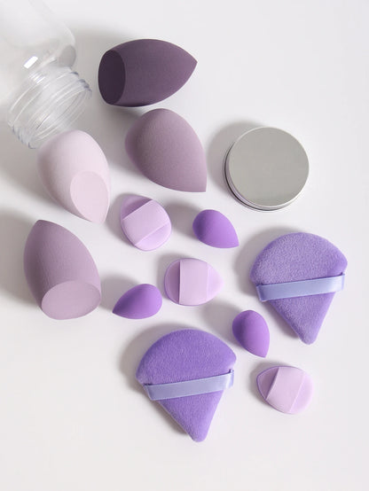 Makeup Sponge Set – 12 Piece Latex Free Sponges with Storage Jar for Wet Dry Use - ZOOMNSTORE