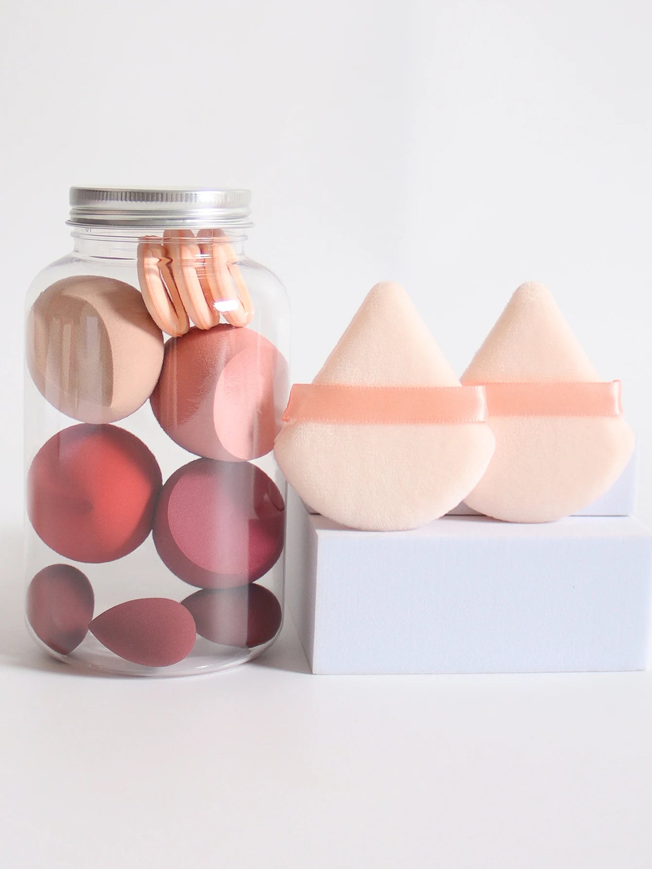 Makeup Sponge Set – 12 Piece Latex Free Sponges with Storage Jar for Wet Dry Use - ZOOMNSTORE