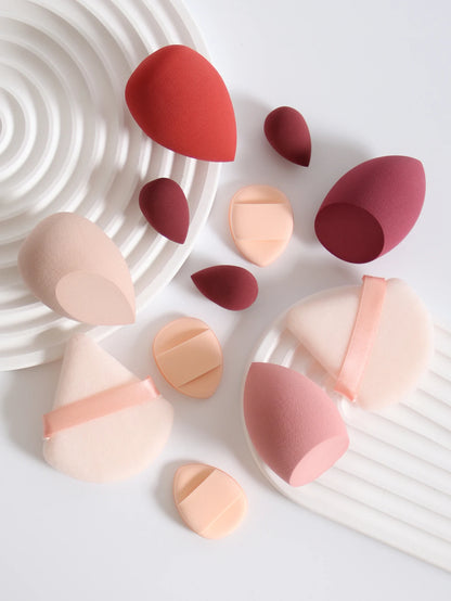 Makeup Sponge Set – 12 Piece Latex Free Sponges with Storage Jar for Wet Dry Use - ZOOMNSTORE