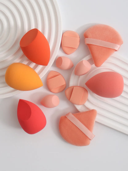 Makeup Sponge Set – 12 Piece Latex Free Sponges with Storage Jar for Wet Dry Use - ZOOMNSTORE