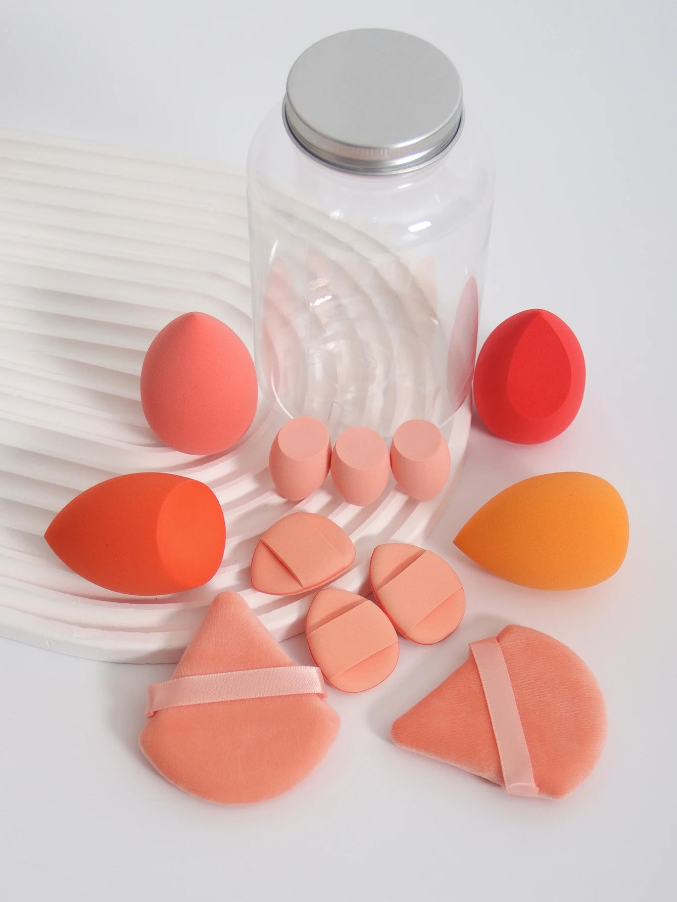 Makeup Sponge Set – 12 Piece Latex Free Sponges with Storage Jar for Wet Dry Use - ZOOMNSTORE