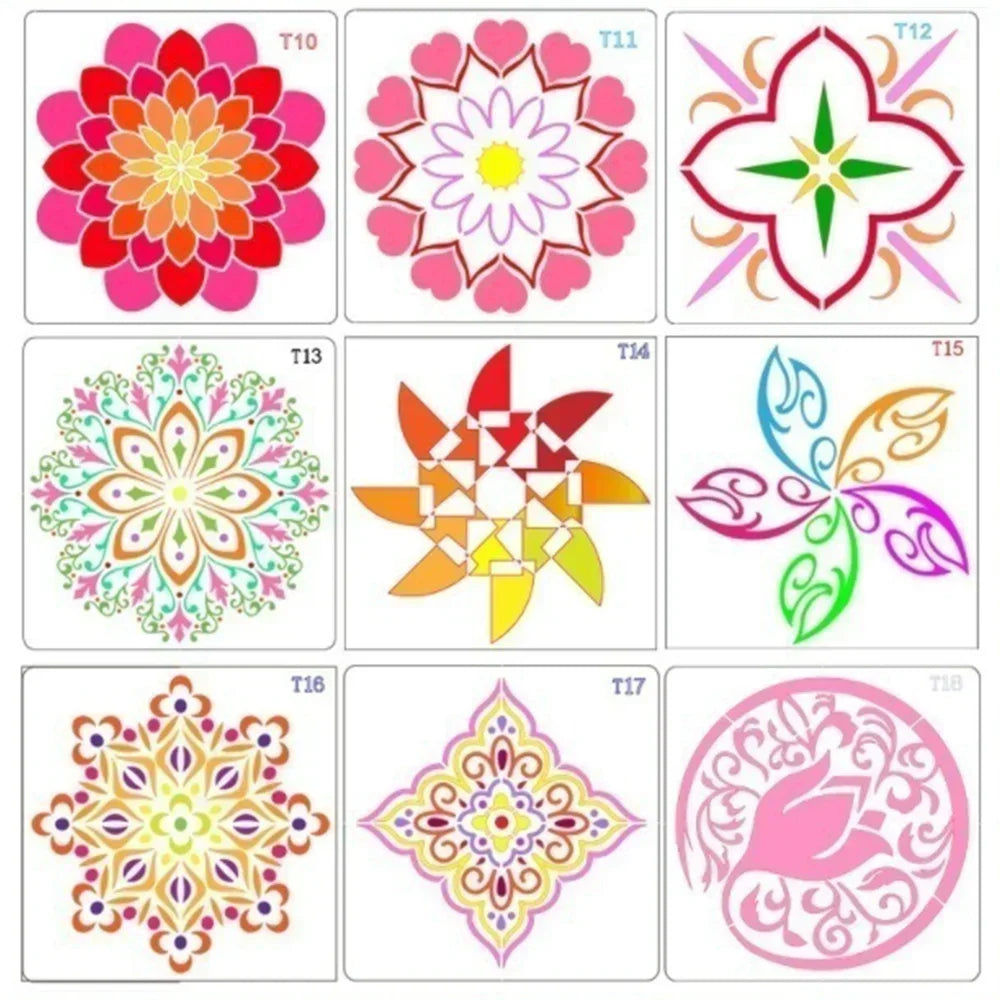 Mandala Wall Painting Stencils - 36 DIY Art Templates for Creative Crafts - ZOOMNSTORE