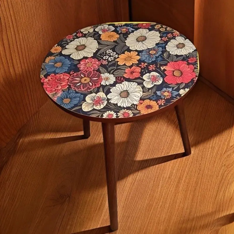 Mandala Coffee Table - Wooden Round Side Table for Living Room  Bedroom - ZOOMNSTORE