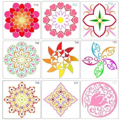 Mandala Wall Painting Stencils - 36 DIY Art Templates for Creative Crafts - ZOOMNSTORE