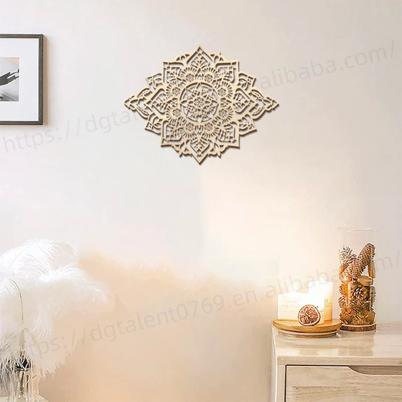 Mandala Wood Wall Art - Boho Ethnic Home Decor - ZOOMNSTORE