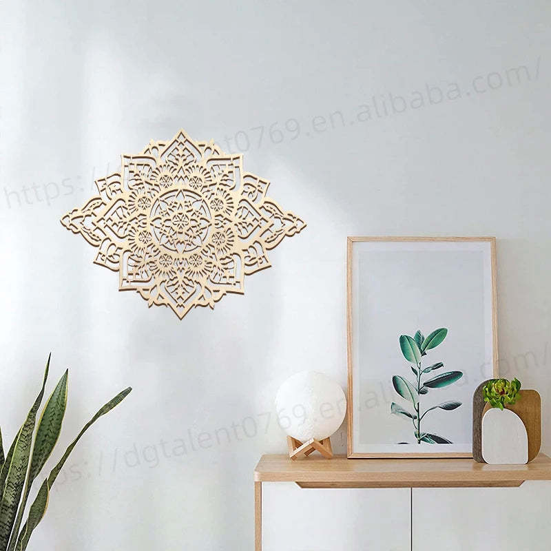 Mandala Wood Wall Art - Boho Ethnic Home Decor - ZOOMNSTORE