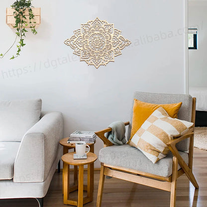 Mandala Wood Wall Art - Boho Ethnic Home Decor - ZOOMNSTORE