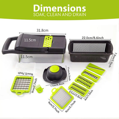16-in-1 Mandoline Slicer  Vegetable Chopper - Grater Shredder Kitchen Tool - ZOOMNSTORE