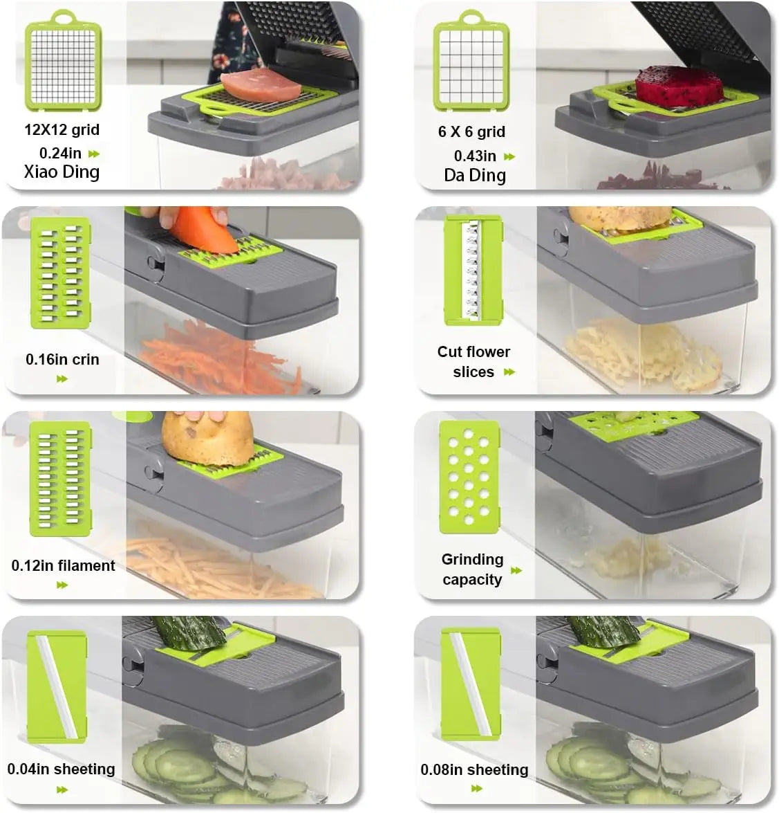 16-in-1 Mandoline Slicer  Vegetable Chopper - Grater Shredder Kitchen Tool - ZOOMNSTORE