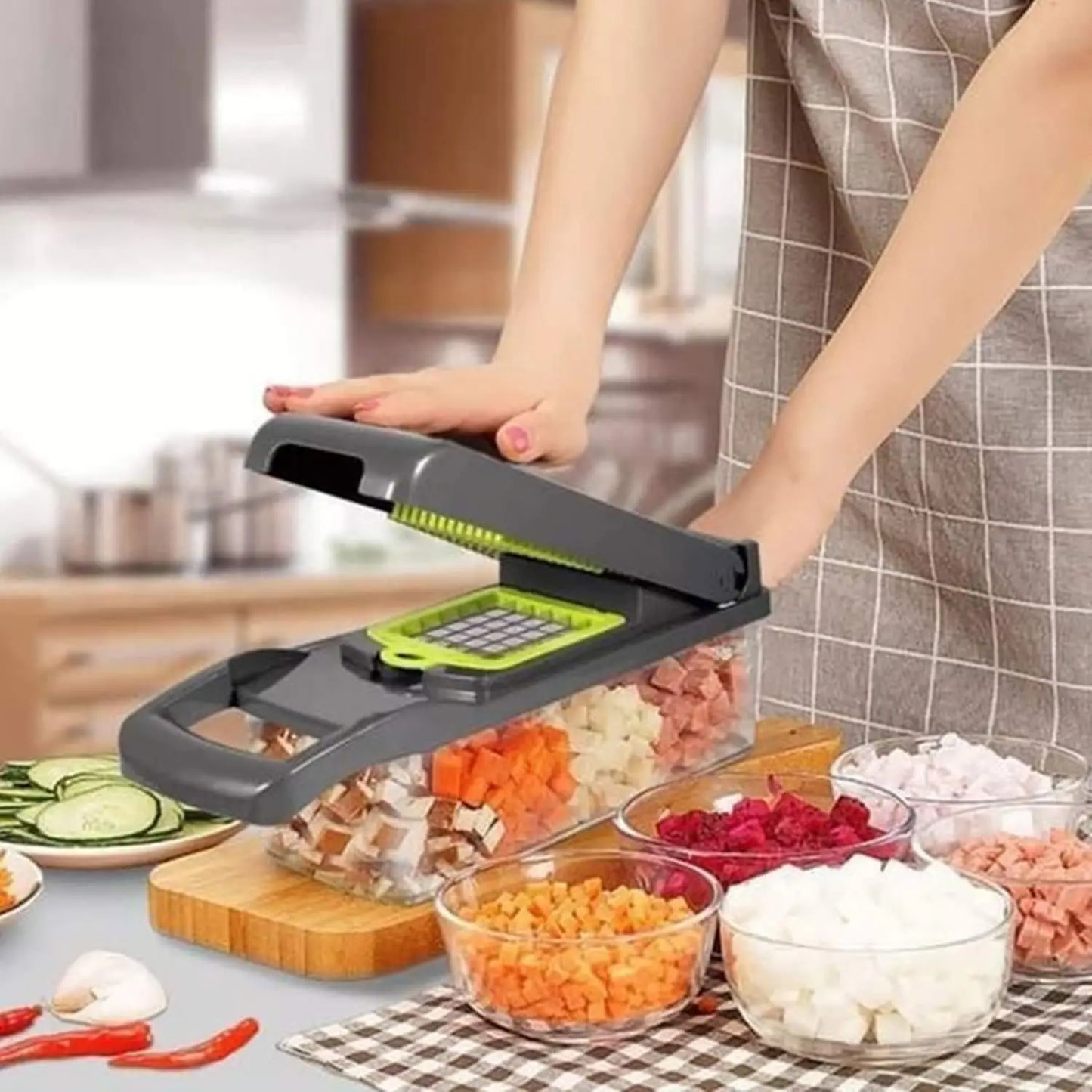 16-in-1 Mandoline Slicer  Vegetable Chopper - Grater Shredder Kitchen Tool - ZOOMNSTORE