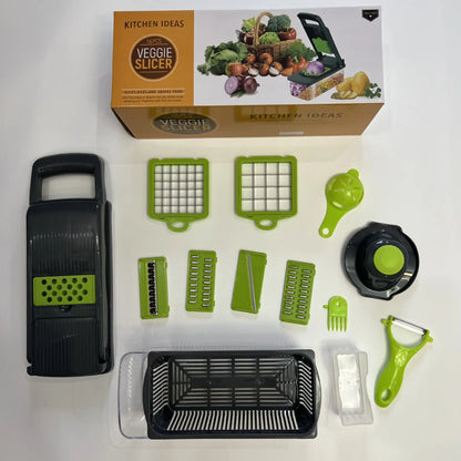 16-in-1 Mandoline Slicer  Vegetable Chopper - Grater Shredder Kitchen Tool - ZOOMNSTORE