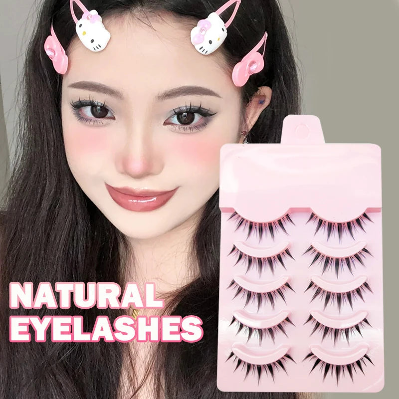 Manga Lashes - Soft Natural Thick False Eyelashes for Daily Makeup - ZOOMNSTORE
