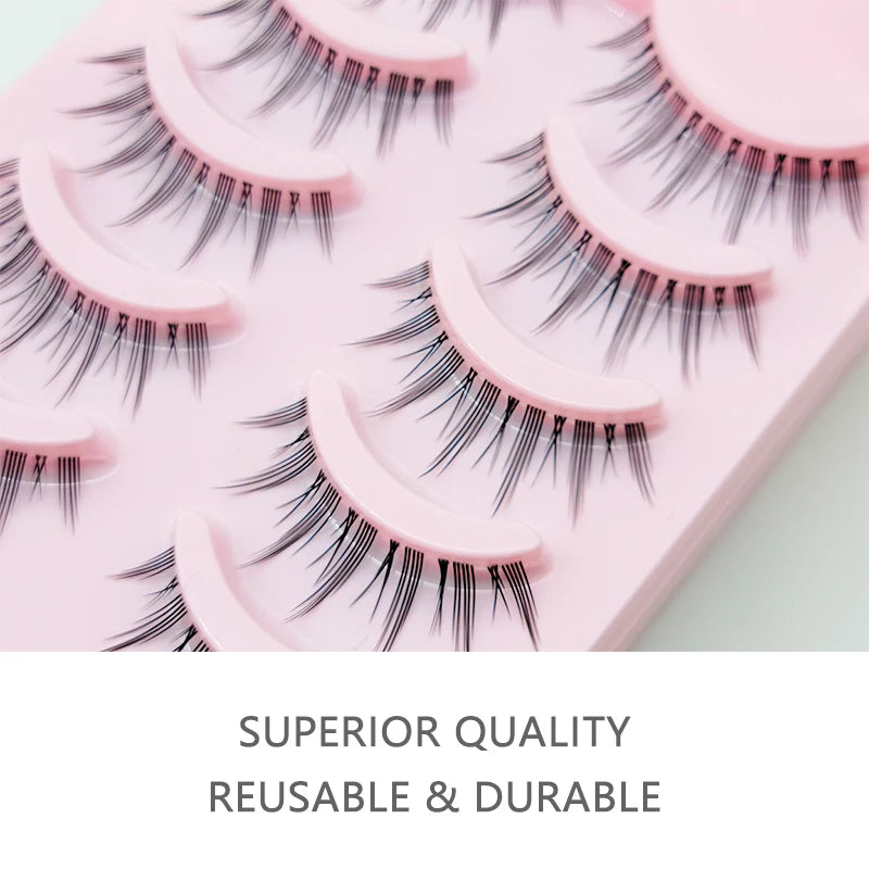 Manga Lashes - Soft Natural Thick False Eyelashes for Daily Makeup - ZOOMNSTORE