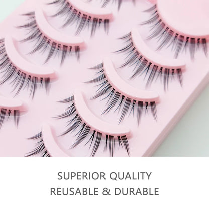 Manga Lashes - Soft Natural Thick False Eyelashes for Daily Makeup - ZOOMNSTORE