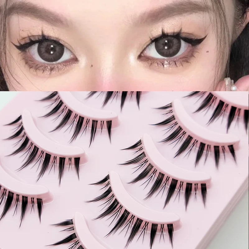 Manga Lashes - Soft Natural Thick False Eyelashes for Daily Makeup - ZOOMNSTORE