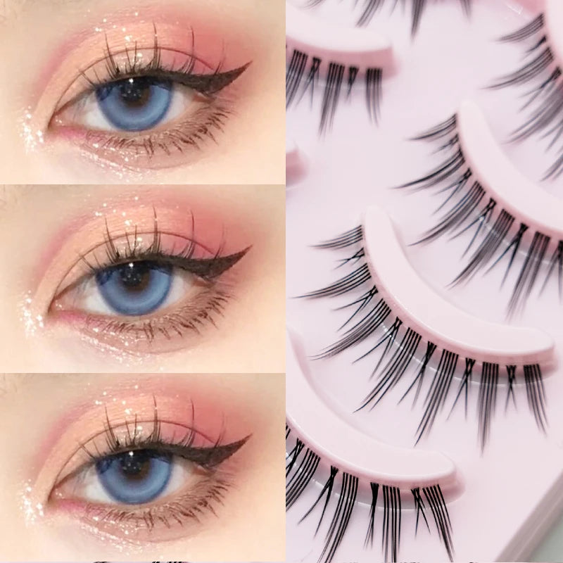 Manga Lashes - Soft Natural Thick False Eyelashes for Daily Makeup - ZOOMNSTORE