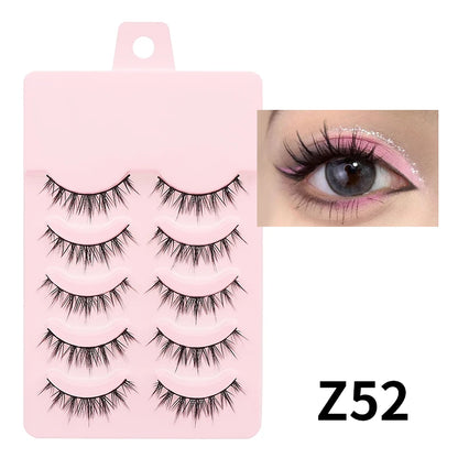 Manga Lashes - Soft Natural Thick False Eyelashes for Daily Makeup - ZOOMNSTORE