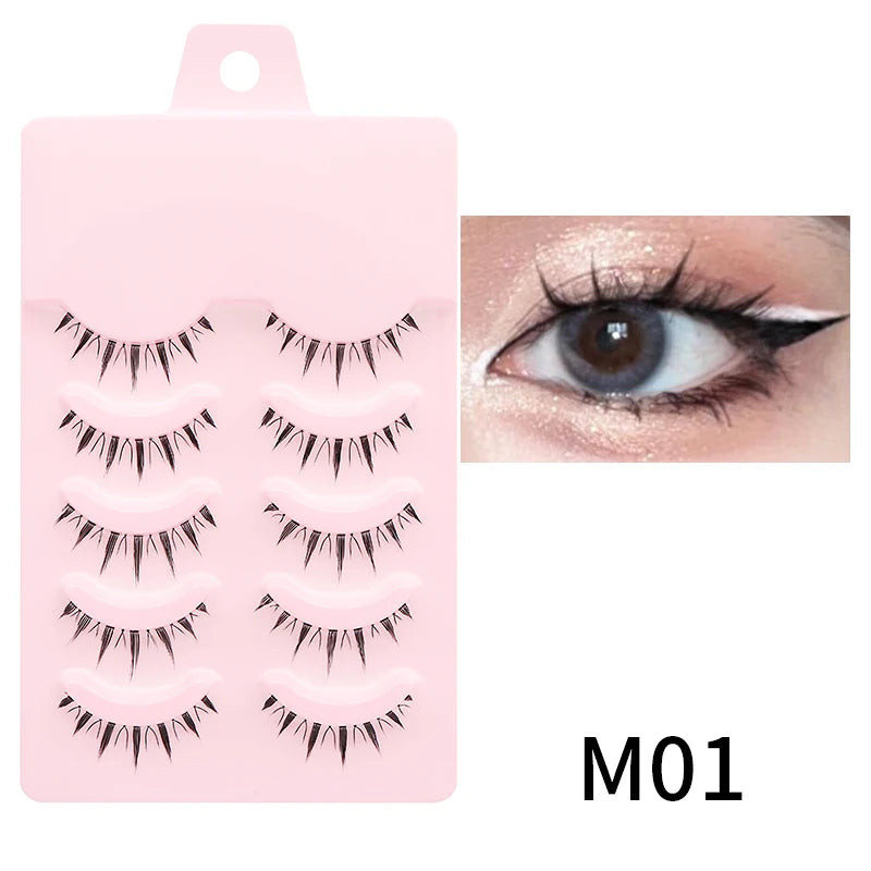 Manga Lashes - Soft Natural Thick False Eyelashes for Daily Makeup - ZOOMNSTORE