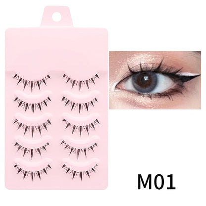 Manga Lashes - Soft Natural Thick False Eyelashes for Daily Makeup - ZOOMNSTORE