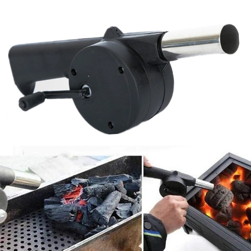Manual Barbecue Blower – Portable Fire Starter & Hand Crank Charcoal Grill Fan - ZOOMNSTORE
