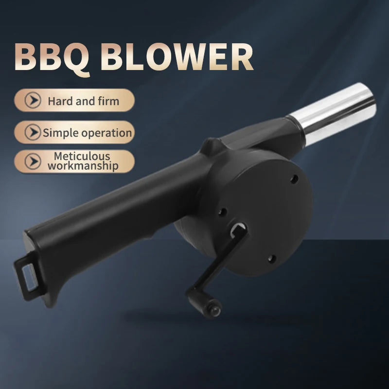Manual Barbecue Blower – Portable Fire Starter & Hand Crank Charcoal Grill Fan - ZOOMNSTORE