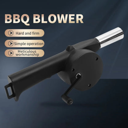 Manual Barbecue Blower – Portable Fire Starter & Hand Crank Charcoal Grill Fan - ZOOMNSTORE