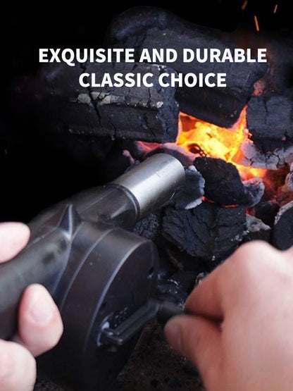 Manual Barbecue Blower – Portable Fire Starter & Hand Crank Charcoal Grill Fan - ZOOMNSTORE