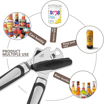 Stainless Steel Manual Can Opener - Multifunctional Kitchen Gadget  Bottle Opener - ZOOMNSTORE