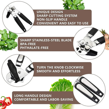 Stainless Steel Manual Can Opener - Multifunctional Kitchen Gadget  Bottle Opener - ZOOMNSTORE