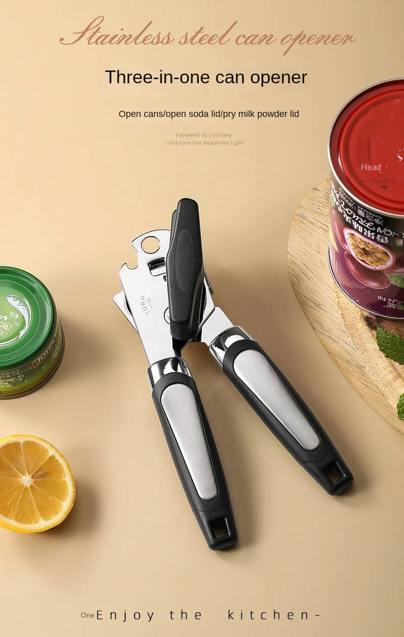 Stainless Steel Manual Can Opener - Multifunctional Kitchen Gadget  Bottle Opener - ZOOMNSTORE