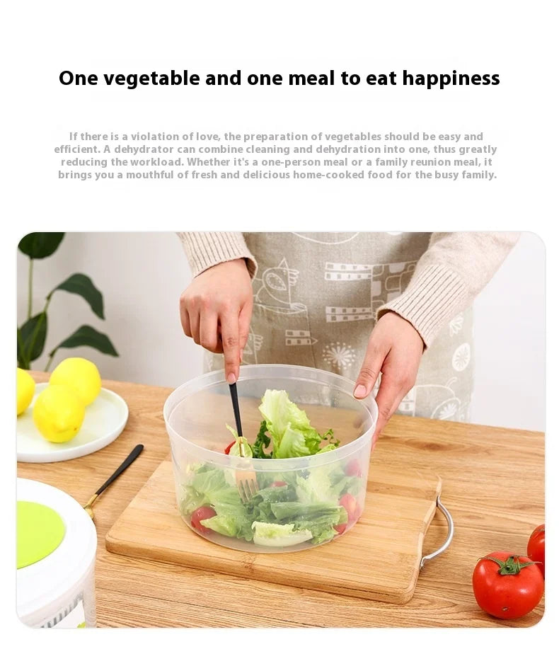 Vegetable Dehydrator  Salad Spinner - Manual Kitchen Gadget for Fruits  Lettuce - ZOOMNSTORE