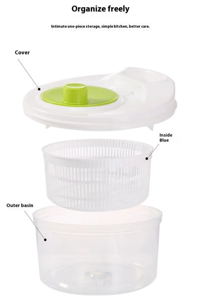 Vegetable Dehydrator  Salad Spinner - Manual Kitchen Gadget for Fruits  Lettuce - ZOOMNSTORE