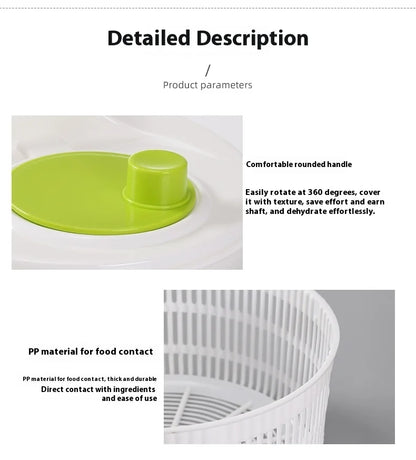 Vegetable Dehydrator  Salad Spinner - Manual Kitchen Gadget for Fruits  Lettuce - ZOOMNSTORE
