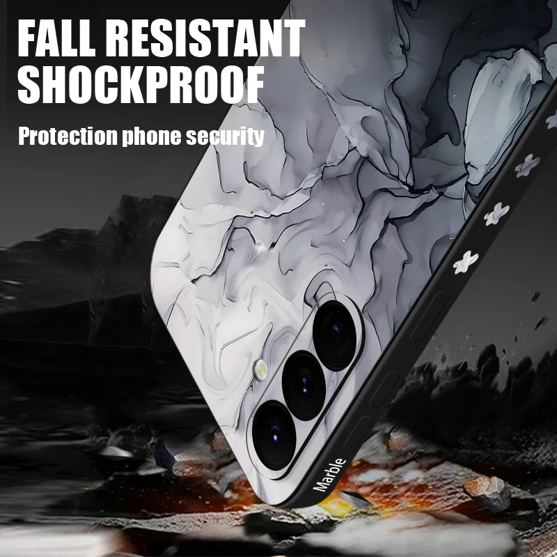 Colorful Marble Case for Samsung Galaxy S24 S23 S22 S21 S20 FE A Series - Lanyard Cover - ZOOMNSTORE