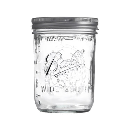 American Mason Jar Glass Transparent Oat-Sealed Beverage Cup Durable Kitchen Storage Container for Milk Shake & Juice - ZOOMNSTORE