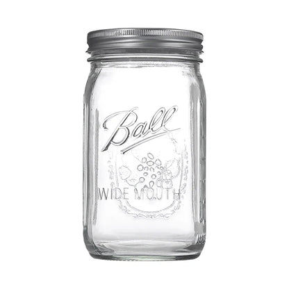 American Mason Jar Glass Transparent Oat-Sealed Beverage Cup Durable Kitchen Storage Container for Milk Shake & Juice - ZOOMNSTORE
