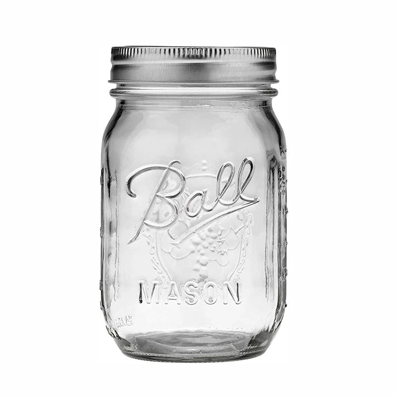 American Mason Jar Glass Transparent Oat-Sealed Beverage Cup Durable Kitchen Storage Container for Milk Shake & Juice - ZOOMNSTORE