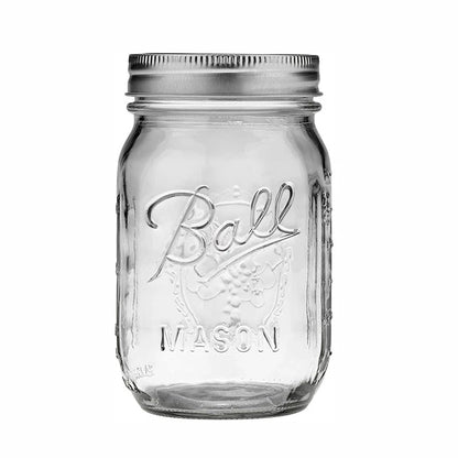 American Mason Jar Glass Transparent Oat-Sealed Beverage Cup Durable Kitchen Storage Container for Milk Shake & Juice - ZOOMNSTORE