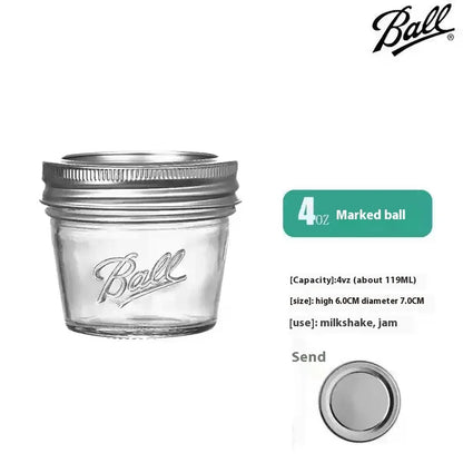 American Mason Jar Glass Transparent Oat-Sealed Beverage Cup Durable Kitchen Storage Container for Milk Shake & Juice - ZOOMNSTORE