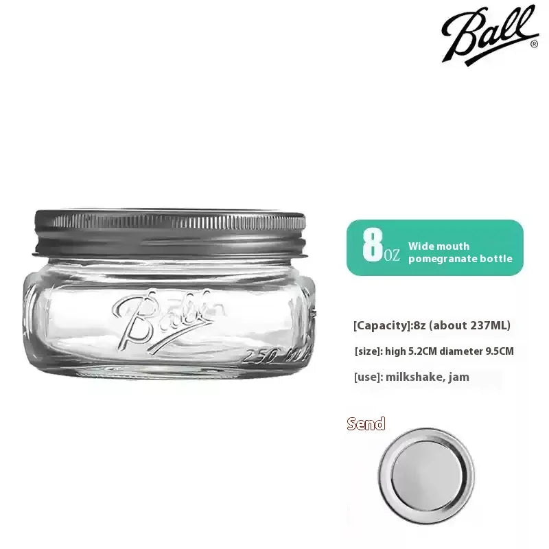 American Mason Jar Glass Transparent Oat-Sealed Beverage Cup Durable Kitchen Storage Container for Milk Shake & Juice - ZOOMNSTORE