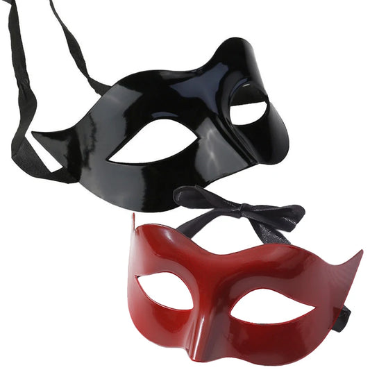 Women Man Sexy Gentleman Masquerade Mask Prom Mask Halloween Party Props Black White Retro Mask Plastic Half Face Cosplay Mask - ZOOMNSTORE
