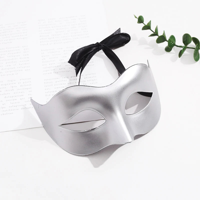 Women Man Sexy Gentleman Masquerade Mask Prom Mask Halloween Party Props Black White Retro Mask Plastic Half Face Cosplay Mask - ZOOMNSTORE