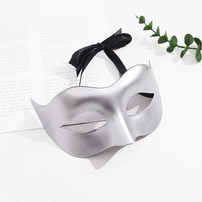 Women Man Sexy Gentleman Masquerade Mask Prom Mask Halloween Party Props Black White Retro Mask Plastic Half Face Cosplay Mask - ZOOMNSTORE