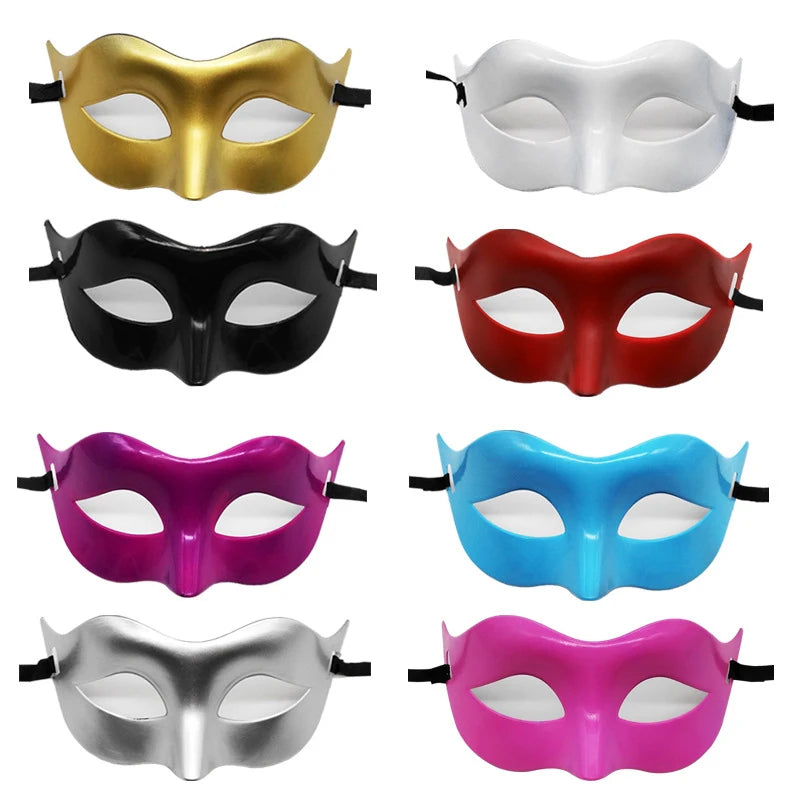 Women Man Sexy Gentleman Masquerade Mask Prom Mask Halloween Party Props Black White Retro Mask Plastic Half Face Cosplay Mask - ZOOMNSTORE
