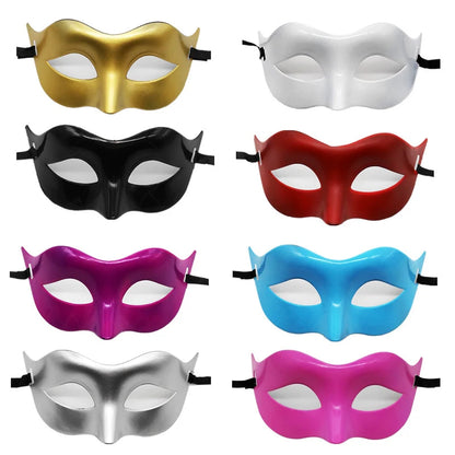 Women Man Sexy Gentleman Masquerade Mask Prom Mask Halloween Party Props Black White Retro Mask Plastic Half Face Cosplay Mask - ZOOMNSTORE