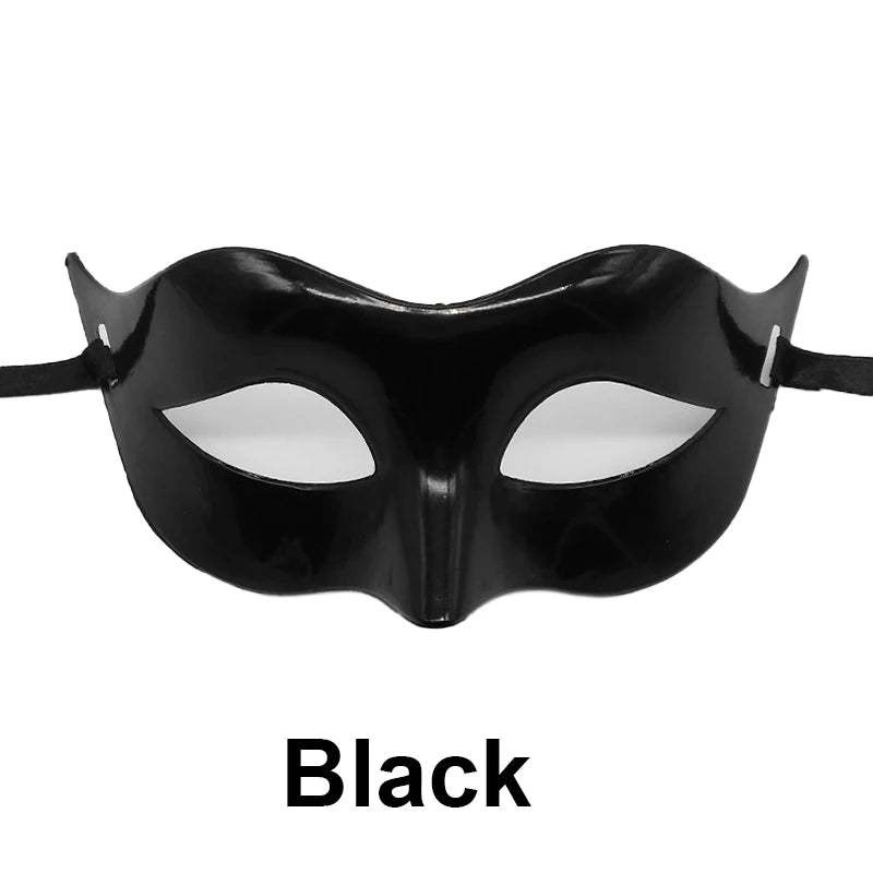 Women Man Sexy Gentleman Masquerade Mask Prom Mask Halloween Party Props Black White Retro Mask Plastic Half Face Cosplay Mask - ZOOMNSTORE